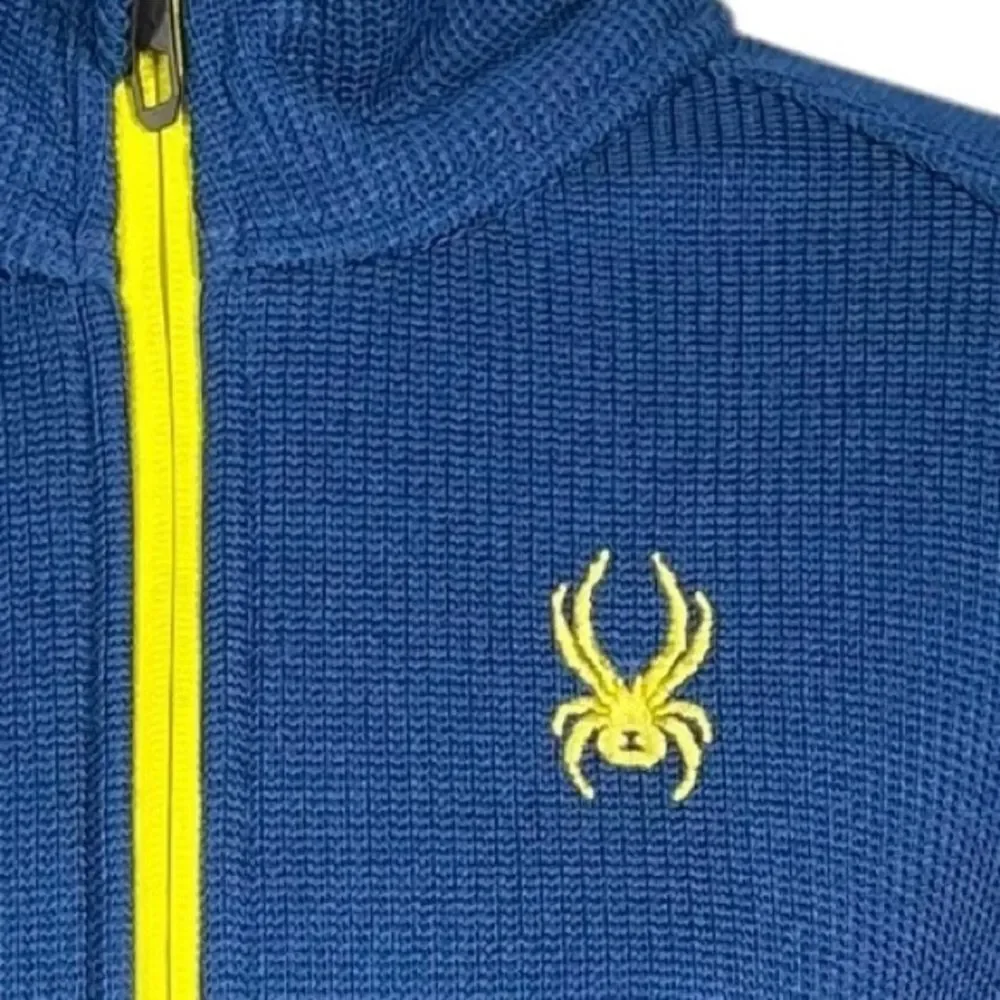 Spyder Blue Sweatshirt Waffle Knit Fleece Endure Half Zip Core Jacket Large